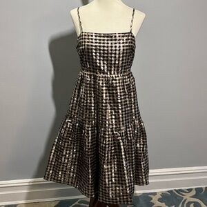 NWT J Crew Lurex® metallic threads gingham tiered mini dress